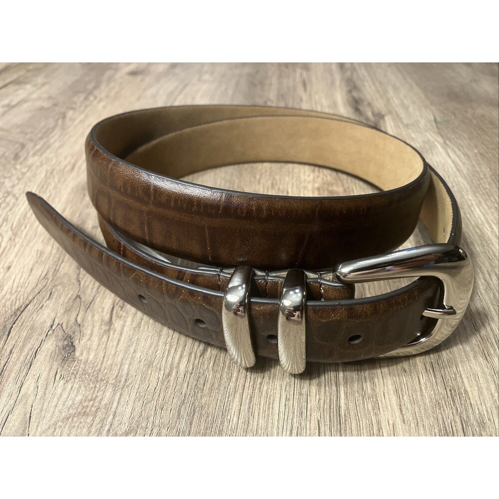 ABERCROMBIE & FITCH buckle belt L/XL Vegan Leather Brown New